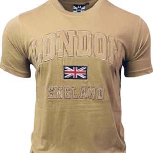 LE105 Unisex London england Applique Embroidery T Shirt 7 Colours XS to 4XL Free Metal Union Jack Pin Badge