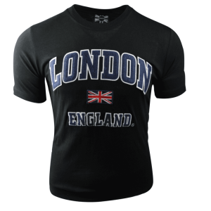 LE105 Unisex London england Applique Embroidery T Shirt 7 Colours XS to 4XL Free Metal Union Jack Pin Badge