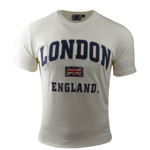LE105 Unisex London england Applique Embroidery T Shirt 7 Colours XS to 4XL Free Metal Union Jack Pin Badge