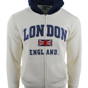 LE129Z Unisex London England Zipped Hooded Sweatshirt 8 Colours