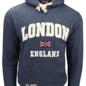 LE129 Unisex London England applique Hooded Sweatshirt 13 Colours XS-4XL