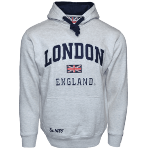 LE129 Unisex London England applique Hooded Sweatshirt 13 Colours XS-4XL