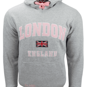 LE129 Unisex London England applique Hooded Sweatshirt 13 Colours XS-4XL