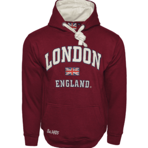 LE129 Unisex London England applique Hooded Sweatshirt 13 Colours XS-4XL