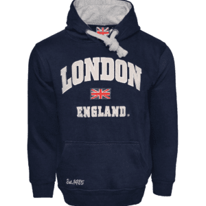 LE129 Unisex London England applique Hooded Sweatshirt 13 Colours XS-4XL