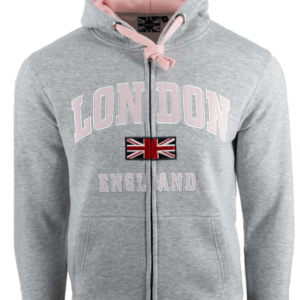 LE129Z Unisex London England Zipped Hooded Sweatshirt 8 Colours