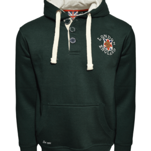 LE175 3 BUTTON LONDON ENGLAND HOODIE HOODED SWEATSHIRT
