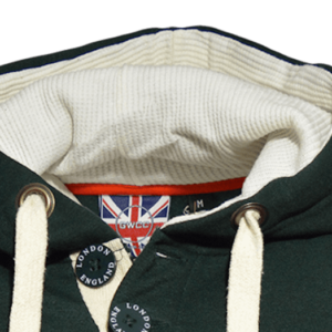 LE175 3 BUTTON LONDON ENGLAND HOODIE HOODED SWEATSHIRT