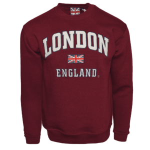 LE201 and LE202 GWCC Unisex London England Sweatshirt 9 Colours XS-4XL Free Union Jack Metal Pin Badge