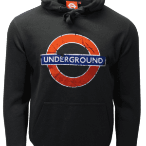 TFL130 - Licensed Unisex Underground™ Roundel Distressed Printed Hooded Sweatshirt