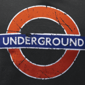 TFL130 - Licensed Unisex Underground™ Roundel Distressed Printed Hooded Sweatshirt