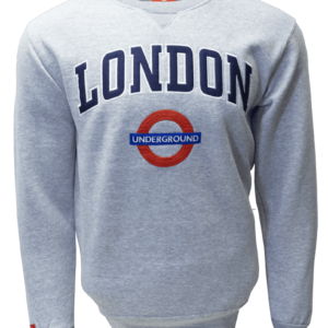 TFL™201 Licensed Unisex London Applique Underground™ Sweatshirt Navy & Grey