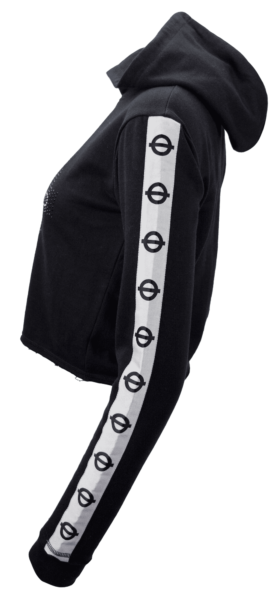 Licensed Underground Girls-Ladies Teens Hooded Crop top Diamante Studs