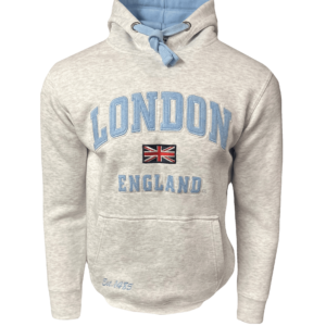 LE129 Unisex London England applique Hooded Sweatshirt 13 Colours XS-4XL