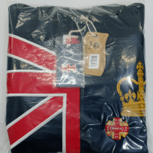LE171 Unisex Union Jack Crown Baseball Jacket with free UJ Pin Badge Navy Colour Size XS to 4XL