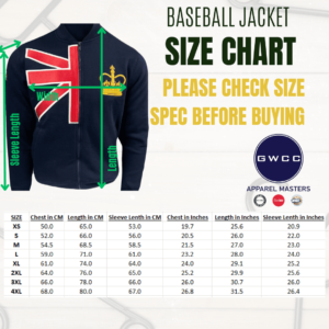 LE171 Unisex Union Jack Crown Baseball Jacket with free UJ Pin Badge Navy Colour Size XS to 4XL