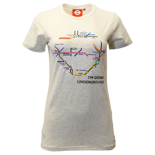 Licensed TFL™103L Ladies London Undergound™ Map T Shirt Oatmeal